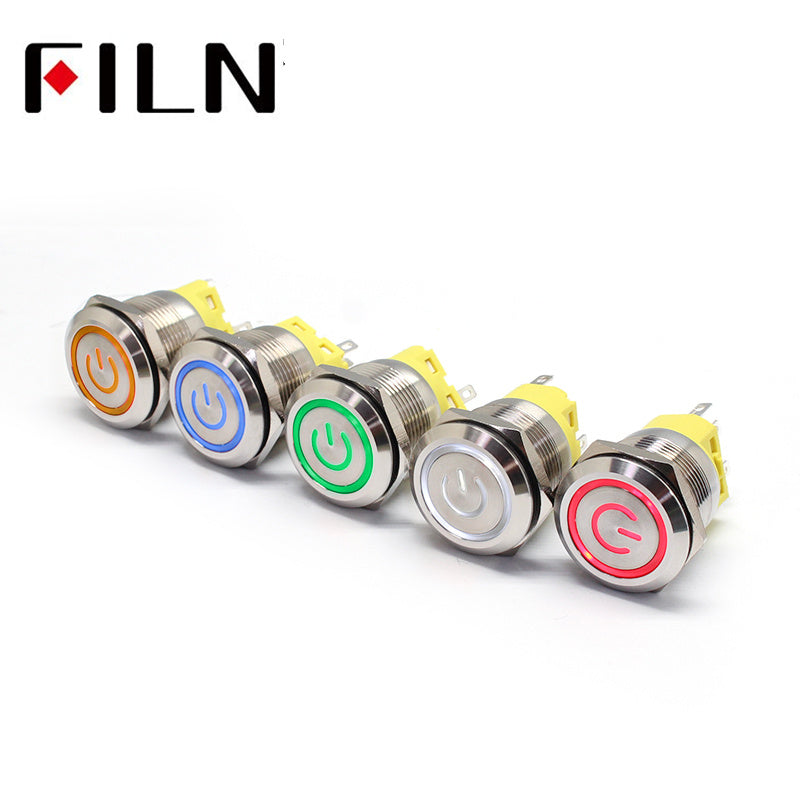 22MM 12V White LED Latching Metal Push Button Switch Best Price