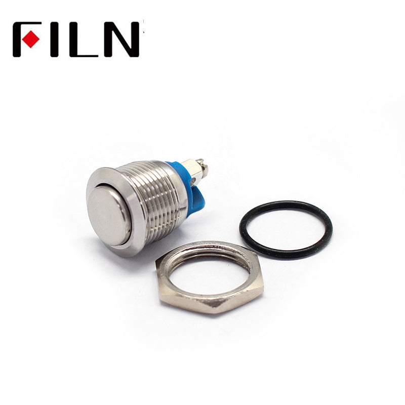 FILN 16MM waterproof PUSH ON Screw feet METAL PUSH BUTTON SWITCH On Sale