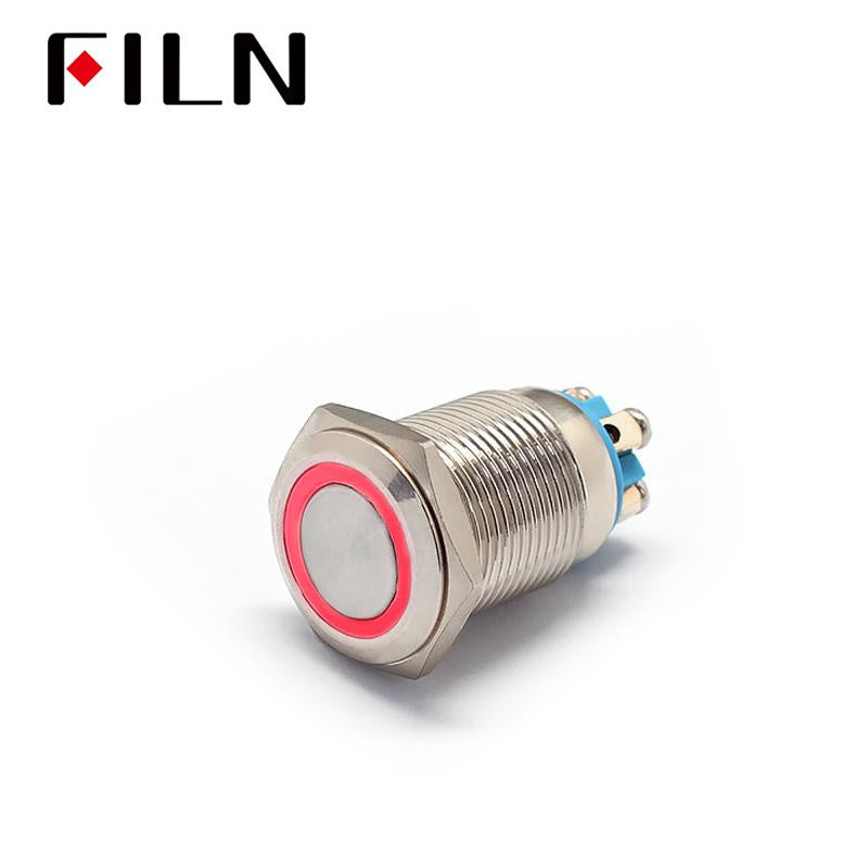 16mm ip67 12v green led illuminated on off circuit with one push button switch best price