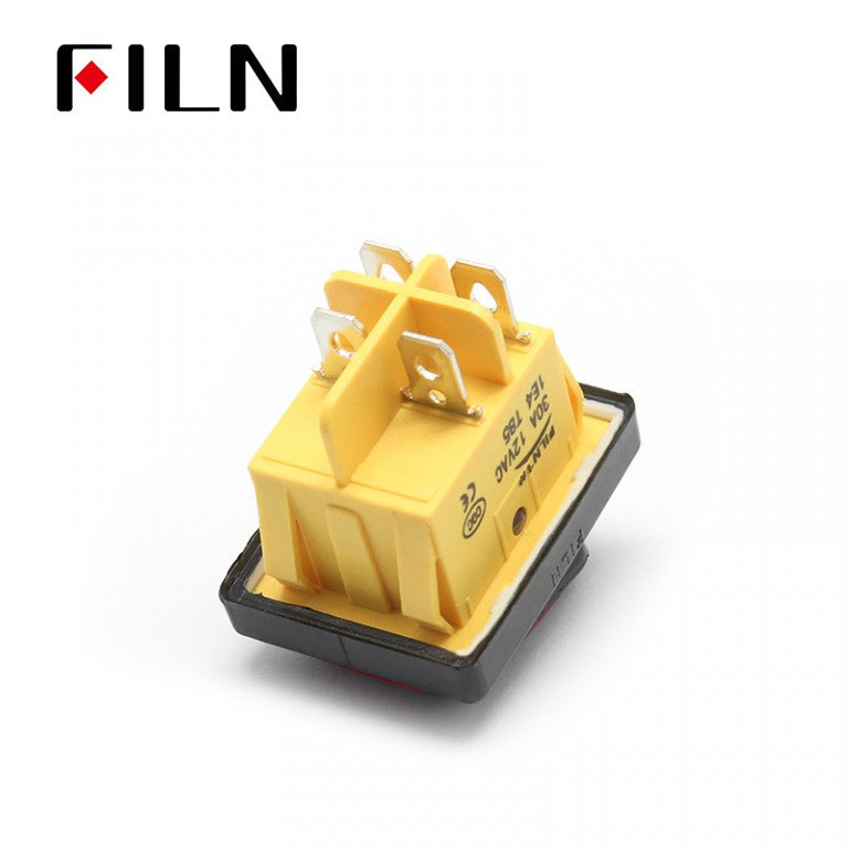 FILN 120V 20A Waterproof IP67 T85 CE Rocker Type Switch Bottom