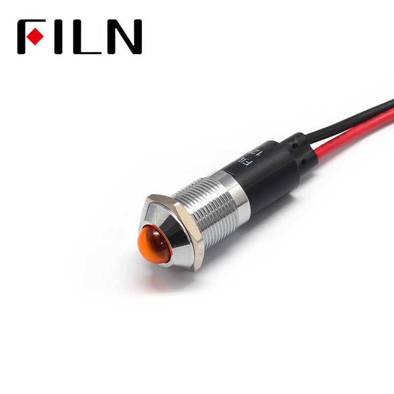 Filn 12MM Metal LED 5V Indicator Light Amber