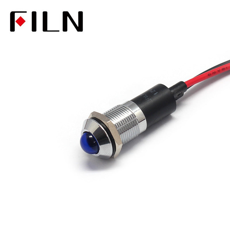 Filn 12MM Metal LED 5V Indicator Light Blue