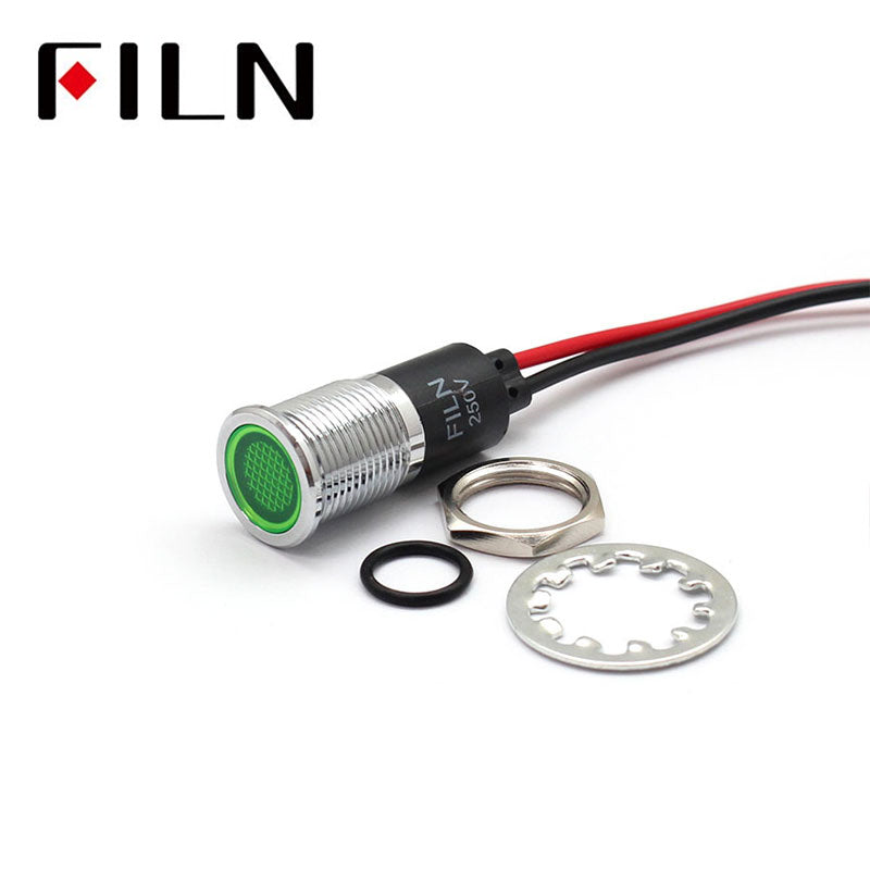 14mm 28V Panel LED White Indicator Light Detail