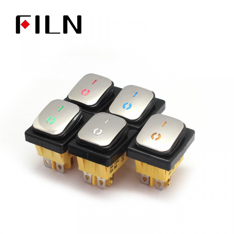 FILN Amber Stainless Waterproof IP68 12V Lighted Rocker Switch Best Price