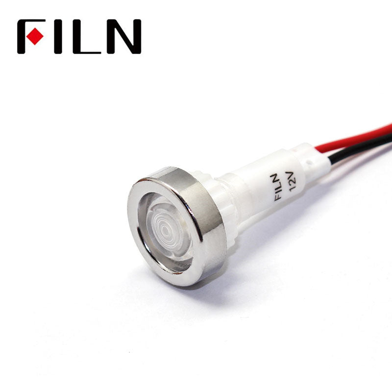 10MM Blue 12V LED Panel Indicator Lights White