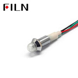 10mm 220V Red-Green Double color LED Metal Indicator Light White