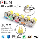 FILN 16MM UL Push Button Electrical Switch 110V  IP67 Push Button Electrical Switch