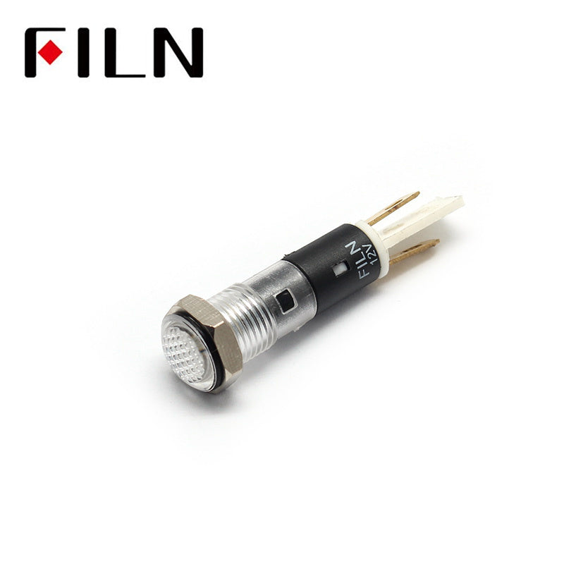 8MM 12V LED IP67 Plastic Indicator Light White