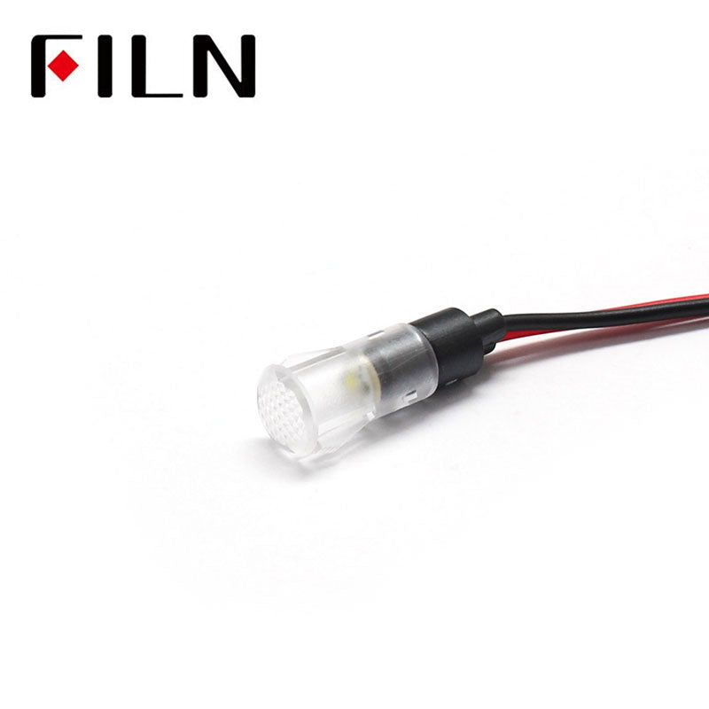 8MM 12V Clip-on LED Plastic White Indicator Light White