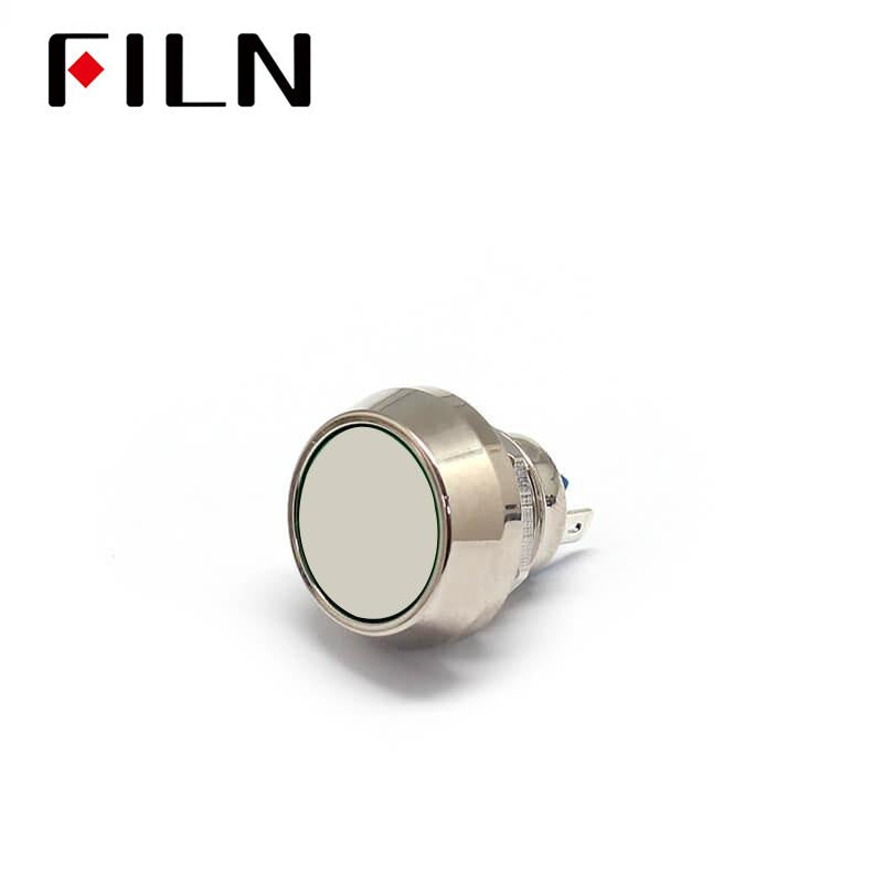 12MM Momentary Metal Round Vandal Resistant Push Button Switches White