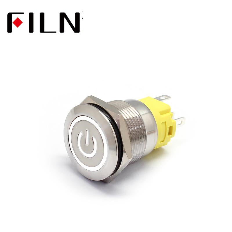 19MM 3V White LED Latching Metal Push Button Switch Circuit White