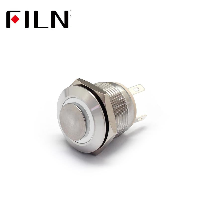 19MM High Large Current 10A Push on Push Button Switch White