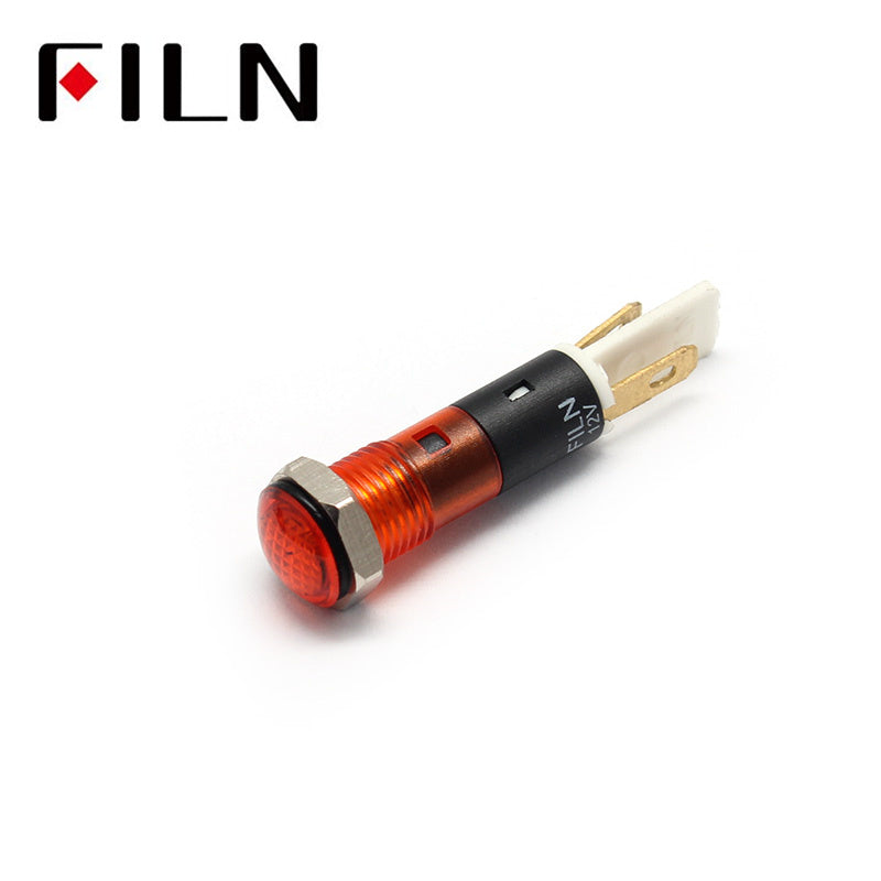 8MM 12V LED IP67 Plastic Indicator Light Orange