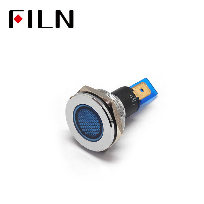 22mm IP68 Metal Navigation Indicator Light Blue